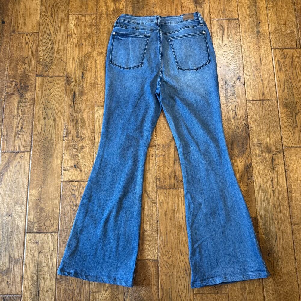 Judy Blue Flare Fit Jeans Womens 11/30 Med Wash Denim Stretch High Rise - Picture 7 of 8